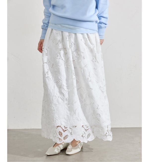 IENA「《予約》フラワーコードレーススカート」|スカート|