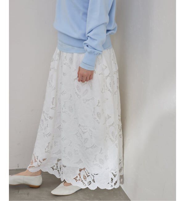 IENA「《予約》フラワーコードレーススカート」|スカート|