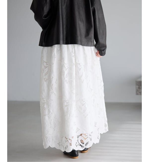 IENA「《予約》フラワーコードレーススカート」|スカート|