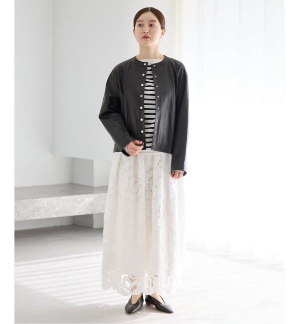 IENA「《予約》フラワーコードレーススカート」|スカート|