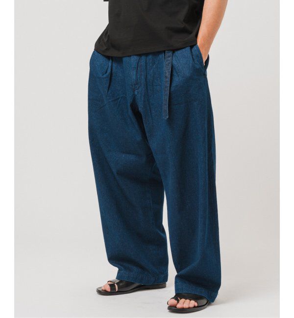 EDIFICE「LE JEAN(ルジーン) デニム ベルテッド トラウザー」|デニム|ネイビー