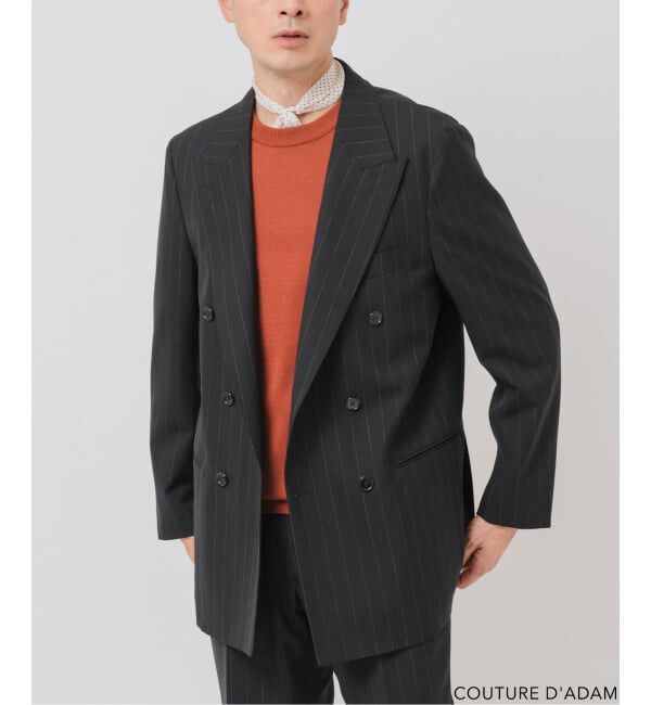 EDIFICE「《予約》COUTURE D&rsquo;ADAM (クチュール ド アダム)  別注 Double JK Stripe」|テーラードジャケット|ブラック