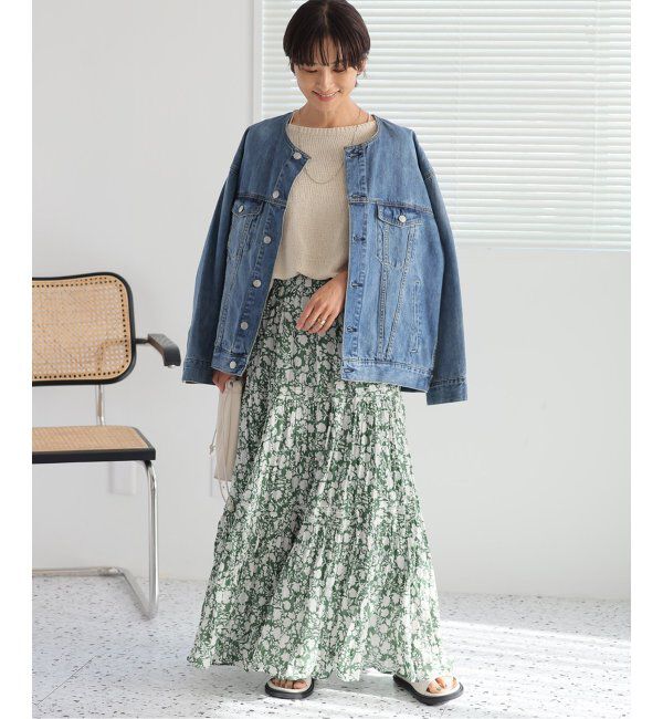 JOURNAL STANDARD relume「《WEB限定追加3》コットンボイルクリンクルティアードスカート（柄）」|スカート|