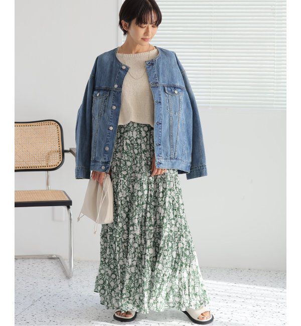 JOURNAL STANDARD relume「《WEB限定追加3》コットンボイルクリンクルティアードスカート（柄）」|スカート|