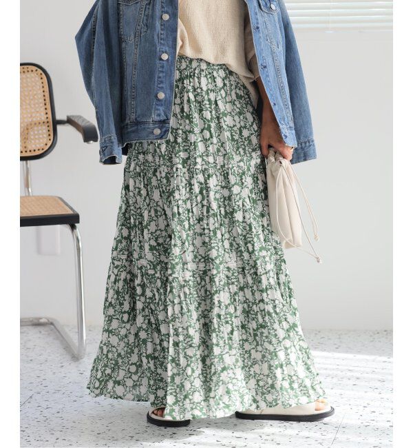 JOURNAL STANDARD relume「《WEB限定追加3》コットンボイルクリンクルティアードスカート（柄）」|スカート|