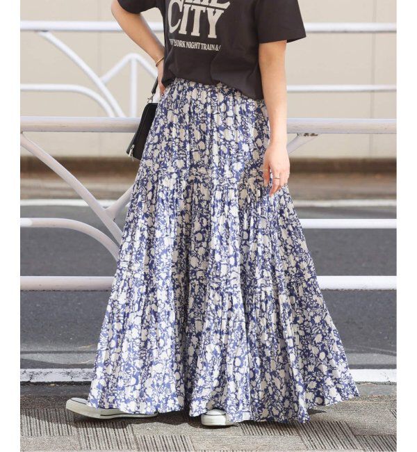 JOURNAL STANDARD relume「《WEB限定追加3》コットンボイルクリンクルティアードスカート（柄）」|スカート|