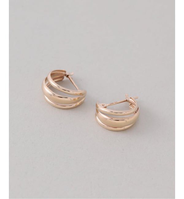 Lilas by Spick&Span「《予約》3ラインフープピアス K10（両耳）」|ピアス|