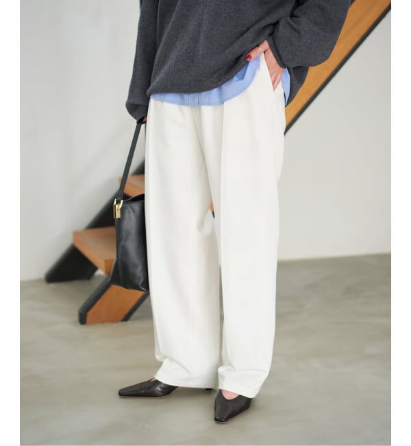 Spick and Span「《手洗い可 / 追加》起毛タックテーパードパンツ」|スラックス|