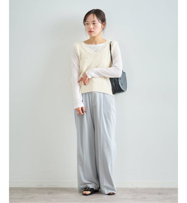 U by SPICK&SPAN「《予約》シアースラックスパンツ」|スラックス|