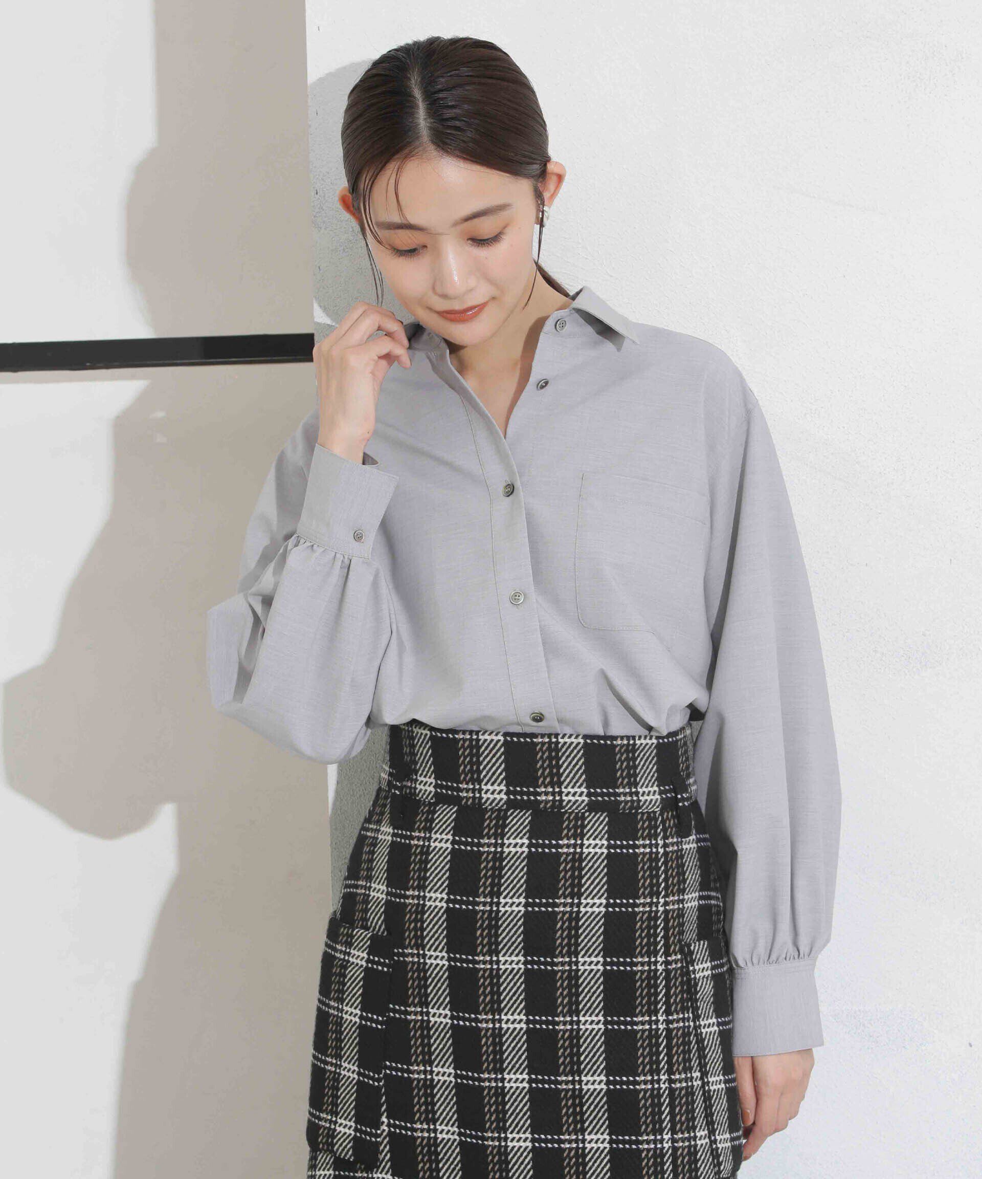 nano･universe「ギャザーワイドシャツ」|シャツ・ブラウス|