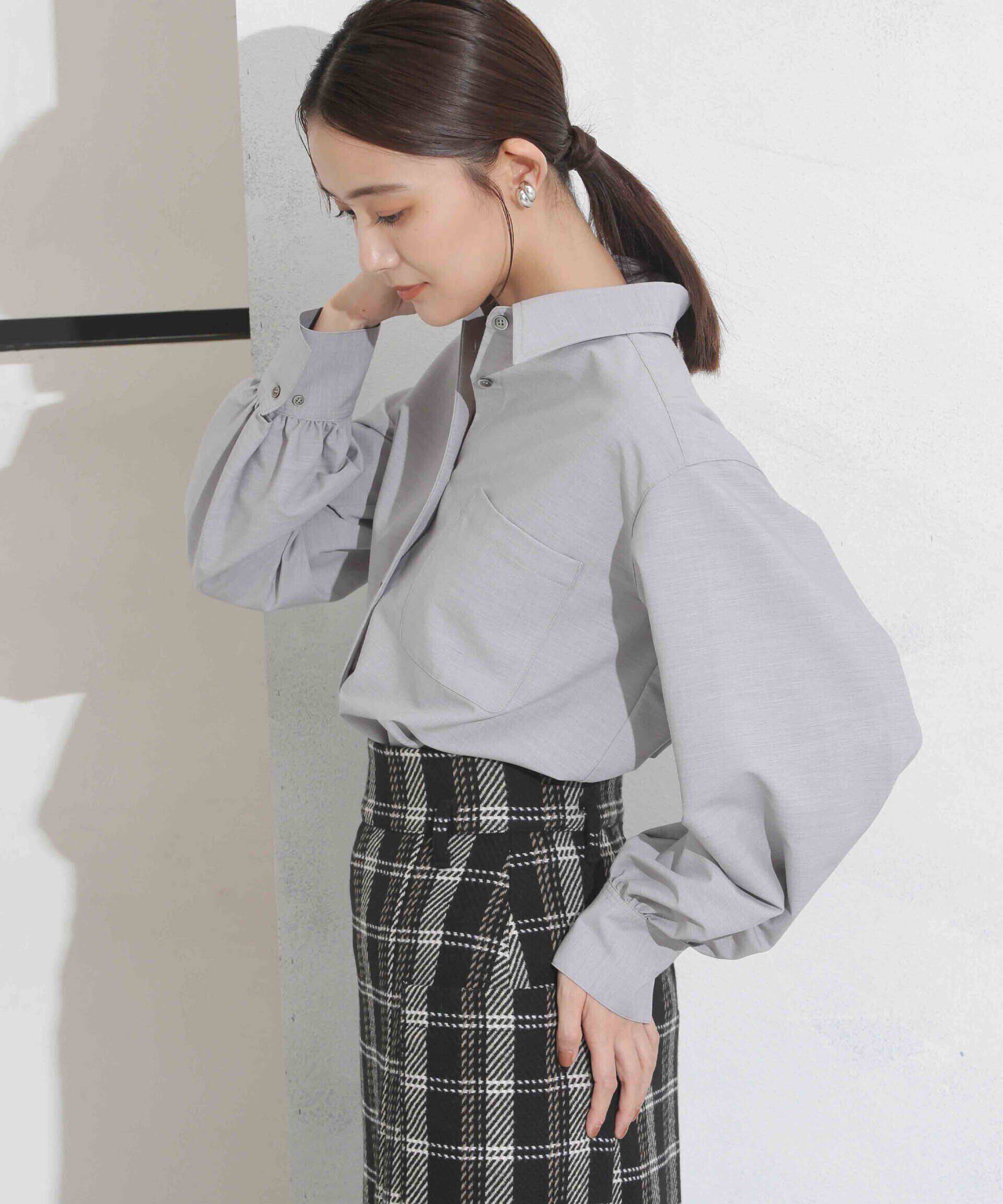 nano･universe「ギャザーワイドシャツ」|シャツ・ブラウス|