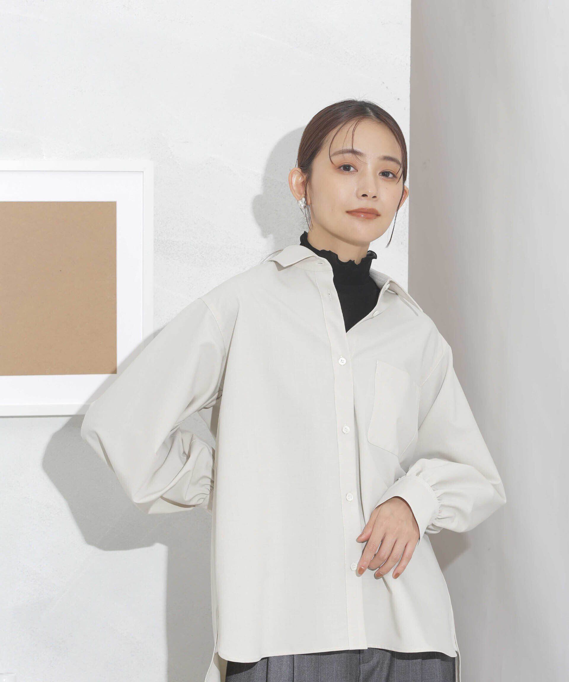 nano･universe「ギャザーワイドシャツ」|シャツ・ブラウス|