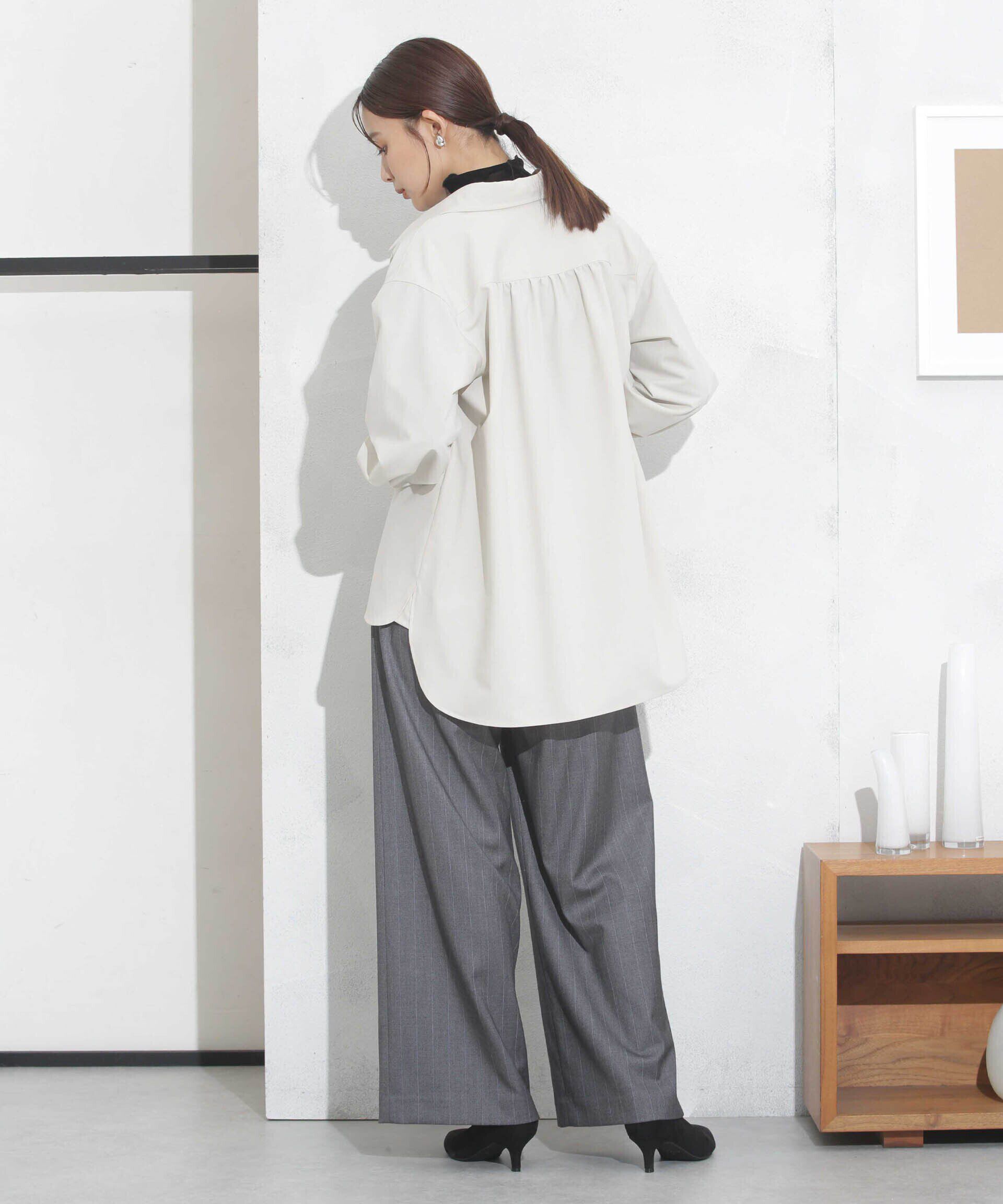 nano･universe「ギャザーワイドシャツ」|シャツ・ブラウス|