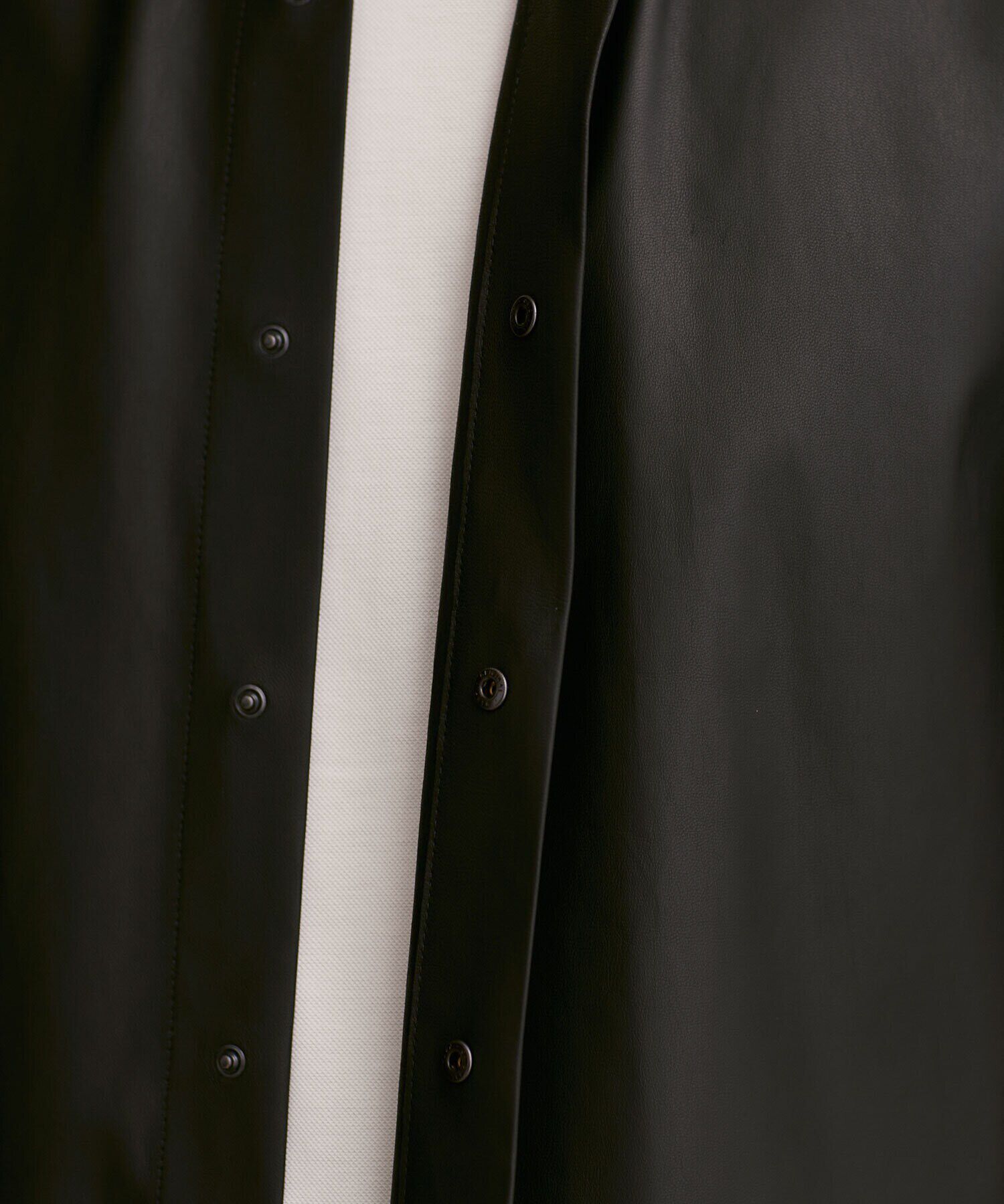 nano･universe「LB.01/レギュラーカラー ハーフスリーブ レザーシャツ」|ライダースジャケット|