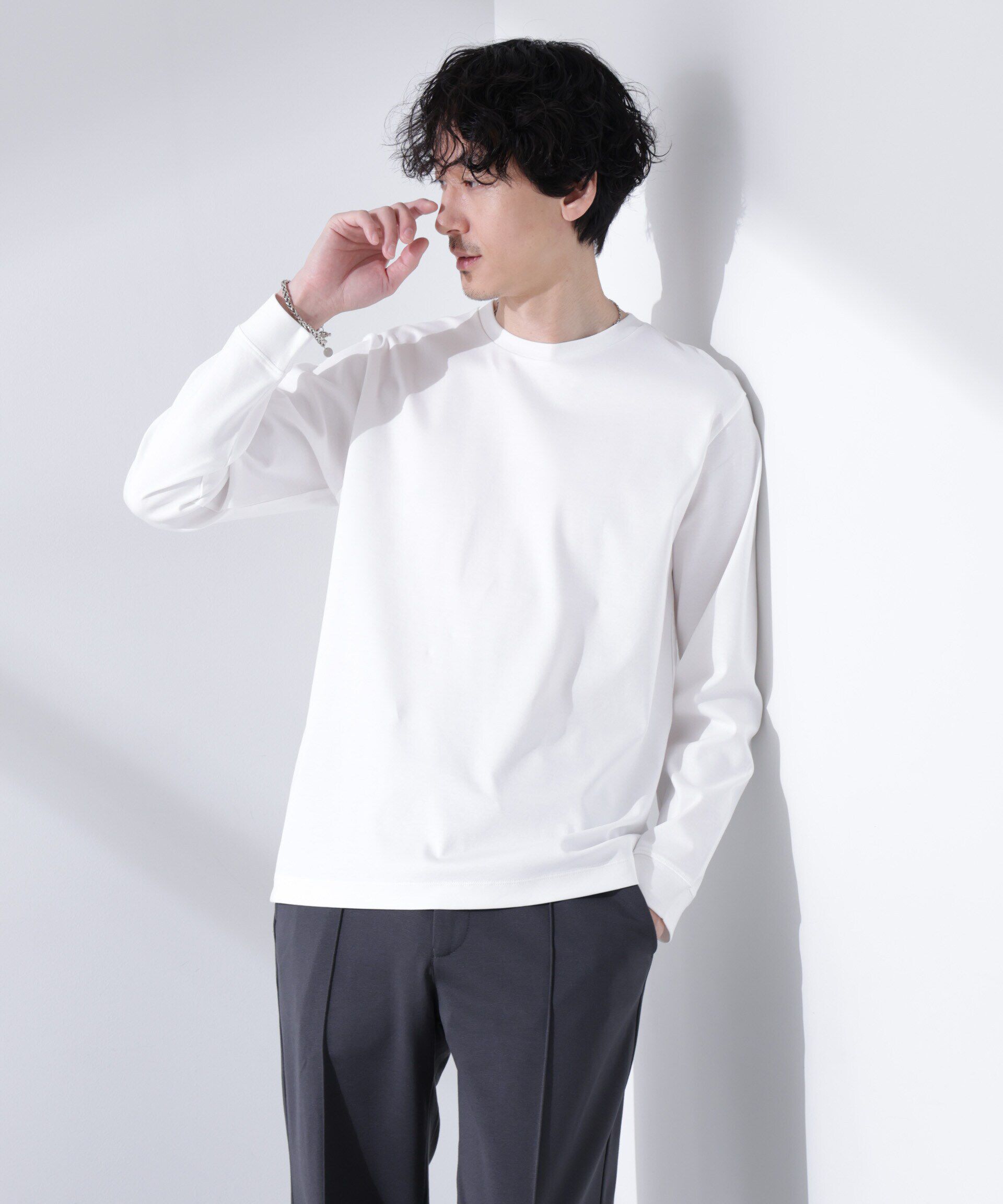 nano･universe「アンチスメル クルーネックTシャツ 長袖」|Tシャツ・カットソー|