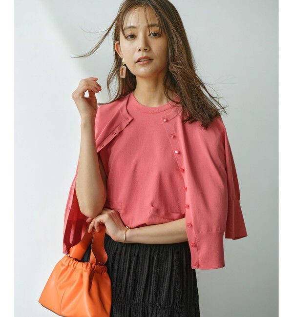 組曲「【洗える・6色展開】CANDYボタン 半袖カーディガン」|カーディガン|