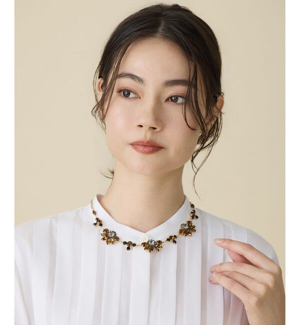 自由区「【カタログ掲載】ビジュー ネックレス」|ネックレス|ブラウン系