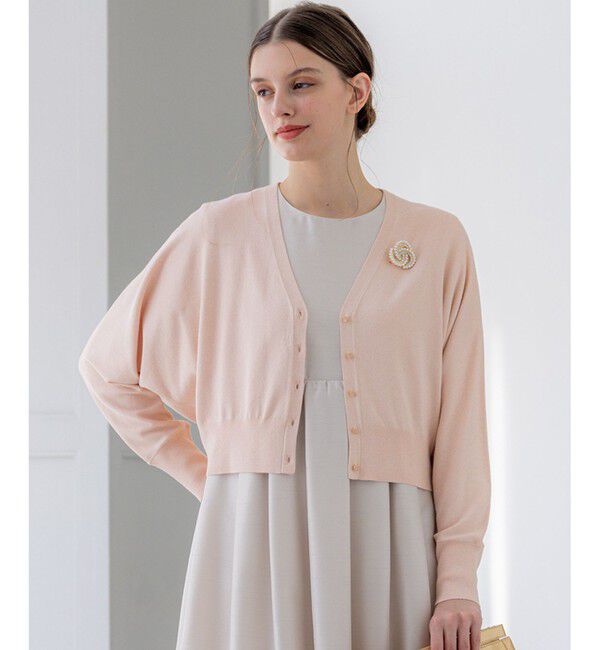 23区「【APPLAUDIR】コンパクト ドルマンスリーブ ラメカーディガン」|カーディガン|チークピンク