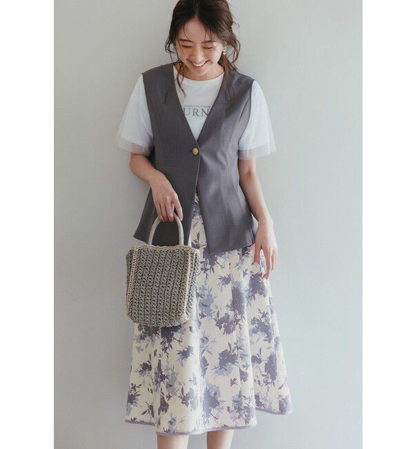 any SiS「【スタイリストコラボ】ジレ&times;ラメチュールスカート セットアップ」|スーツ|