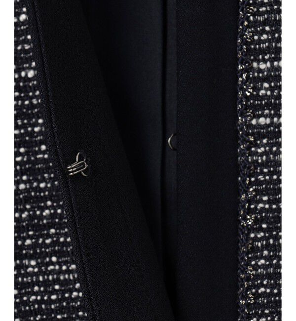 ANY SIS「リップルボーダーストレッチ ジャケット」|ノーカラージャケット|