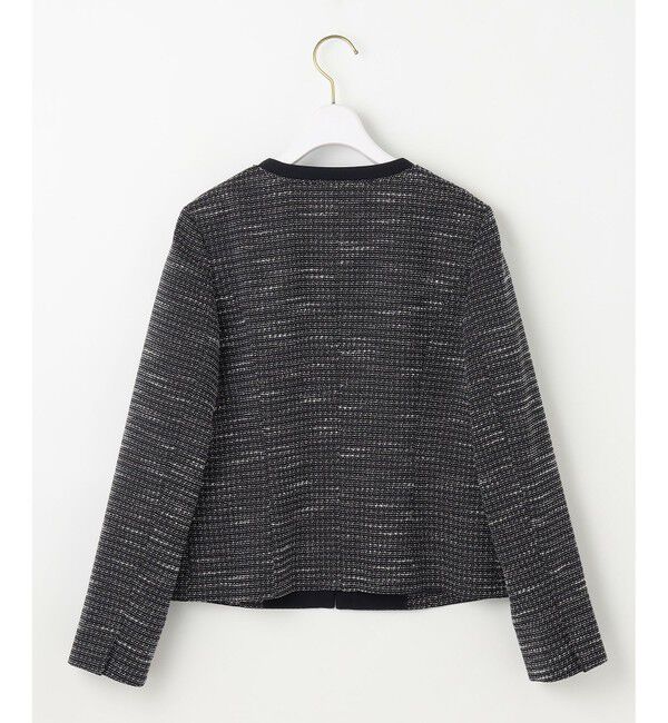 ANY SIS「リップルボーダーストレッチ ジャケット」|ノーカラージャケット|