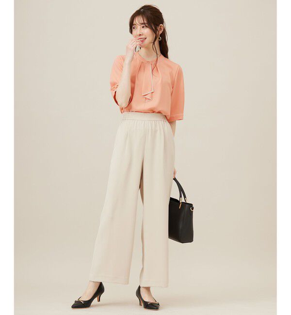 ANY SIS「【洗える】バイカラーラッフルボウ ブラウス」|シャツ・ブラウス|