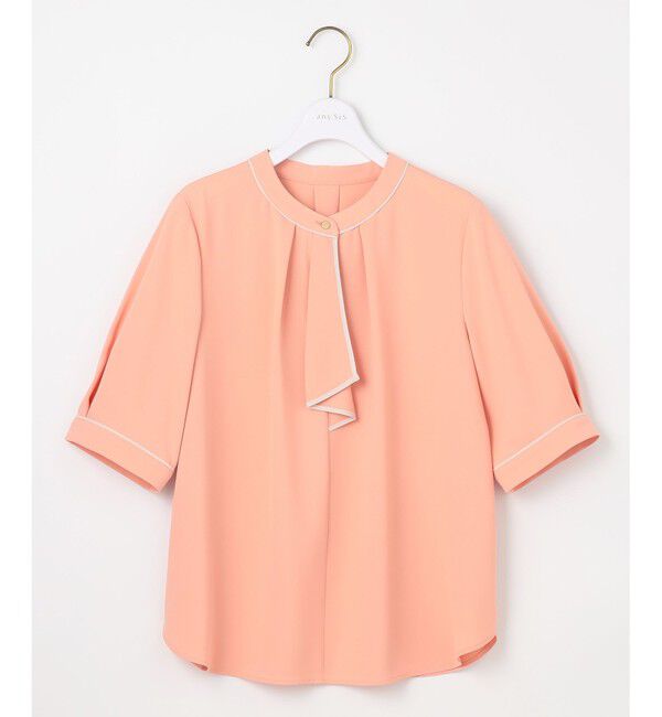 ANY SIS「【洗える】バイカラーラッフルボウ ブラウス」|シャツ・ブラウス|
