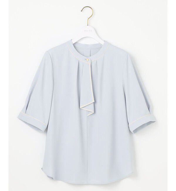 ANY SIS「【洗える】バイカラーラッフルボウ ブラウス」|シャツ・ブラウス|