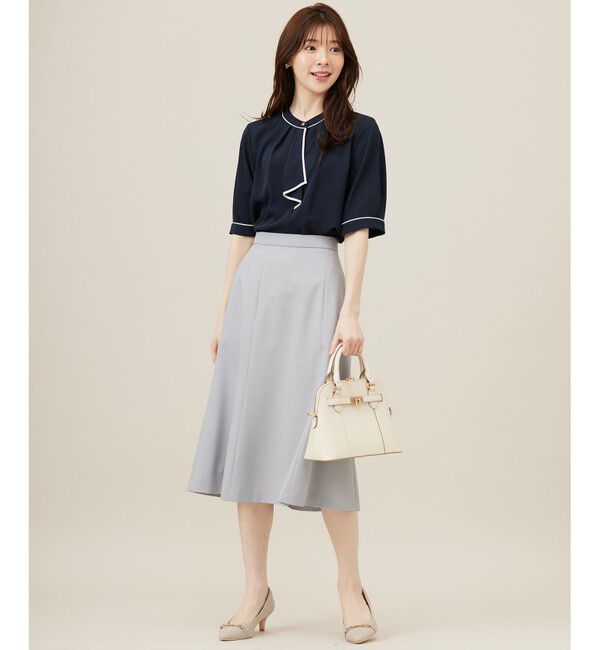 ANY SIS「【洗える】バイカラーラッフルボウ ブラウス」|シャツ・ブラウス|