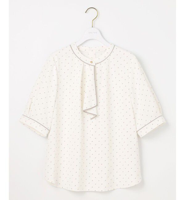 ANY SIS「【洗える】バイカラーラッフルボウ ブラウス」|シャツ・ブラウス|