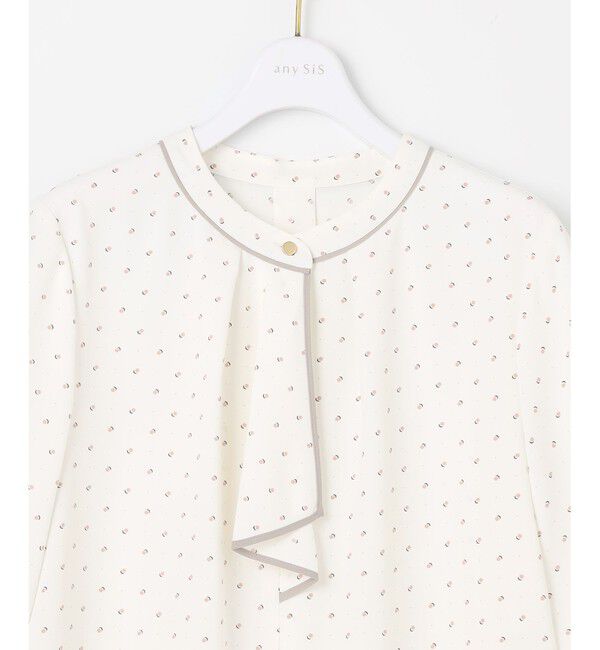 ANY SIS「【洗える】バイカラーラッフルボウ ブラウス」|シャツ・ブラウス|