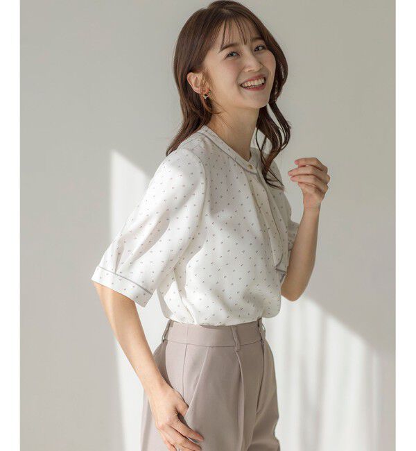 ANY SIS「【洗える】バイカラーラッフルボウ ブラウス」|シャツ・ブラウス|