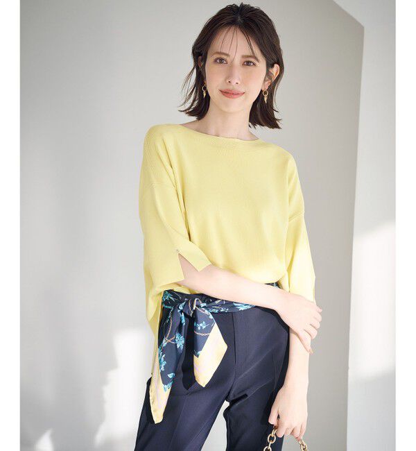 ANY SIS「【接触冷感・UVカット・洗える】ビューティクールボートネック プルオーバー」|ニット・セーター|