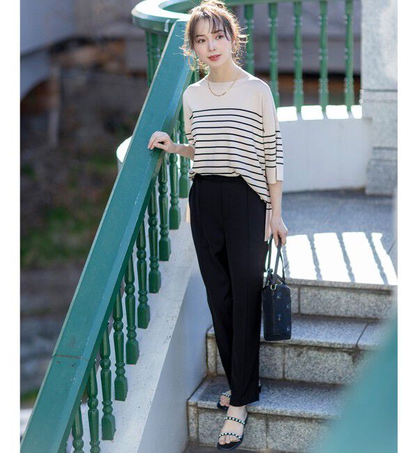 ANY SIS「【接触冷感・UVカット・洗える】ビューティクールボートネック プルオーバー」|ニット・セーター|