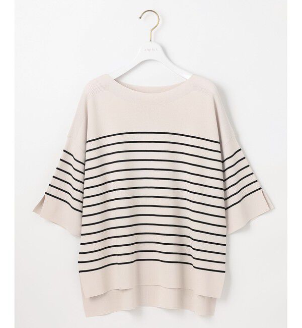 ANY SIS「【接触冷感・UVカット・洗える】ビューティクールボートネック プルオーバー」|ニット・セーター|