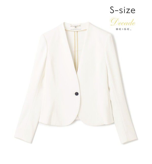 BEIGE,「【S-size】LUIZA / ノーカラージャケット」|ノーカラージャケット|White