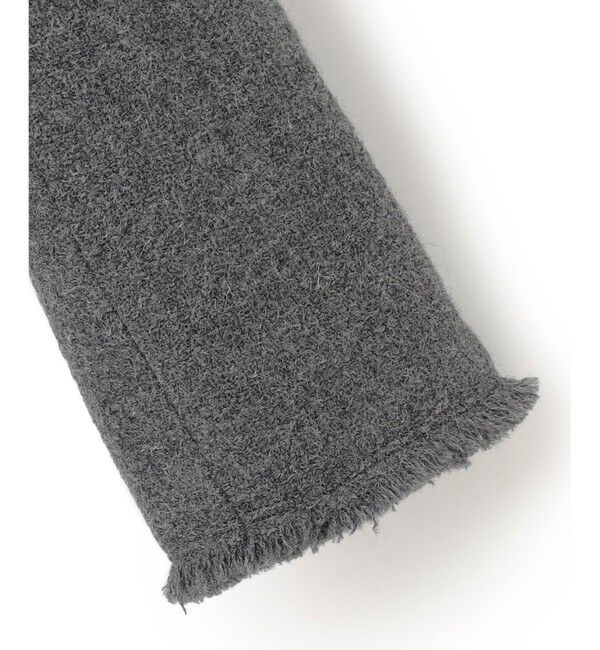 BEIGE,「MILLAM / フェイクレザーパッチツイードジャケット」|ノーカラージャケット|