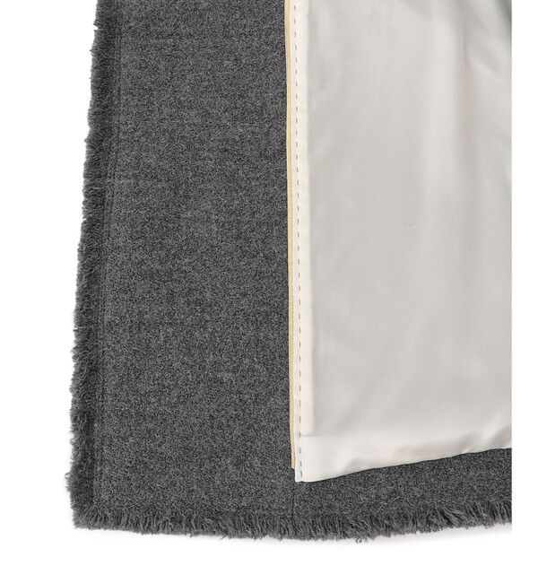 BEIGE,「MILLAM / フェイクレザーパッチツイードジャケット」|ノーカラージャケット|