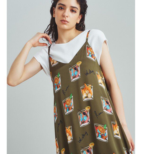  「カクテルキャミワンピース」|ワンピース|カーキ