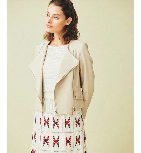 GRACE CONTINENTAL「ジップライダースジャケット」|ライダースジャケット|