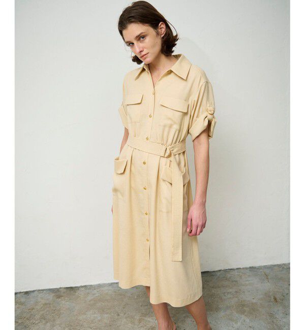 Grace Class「リネンタッチサファリドレス」|ワンピース|