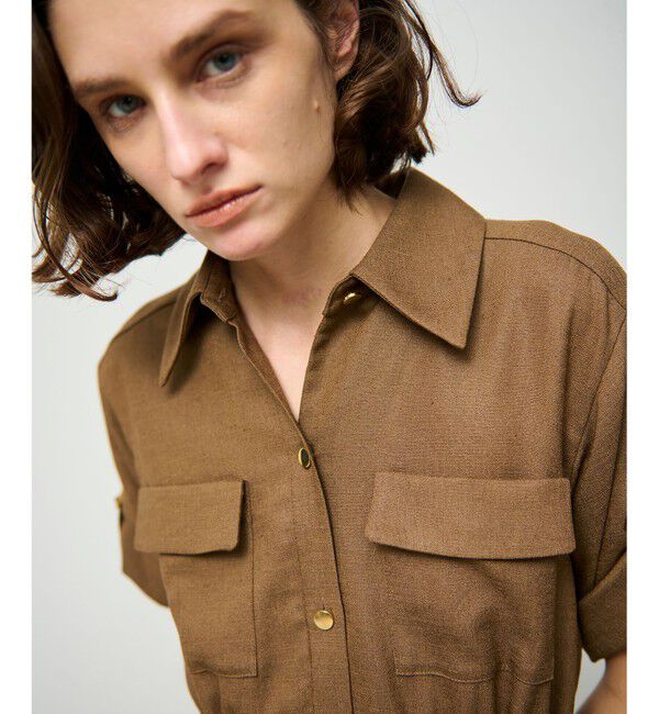 Grace Class「リネンタッチサファリドレス」|ワンピース|