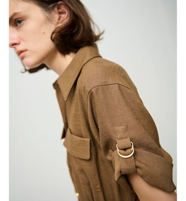 Grace Class「リネンタッチサファリドレス」|ワンピース|