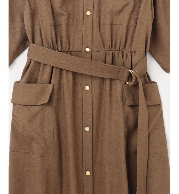 Grace Class「リネンタッチサファリドレス」|ワンピース|