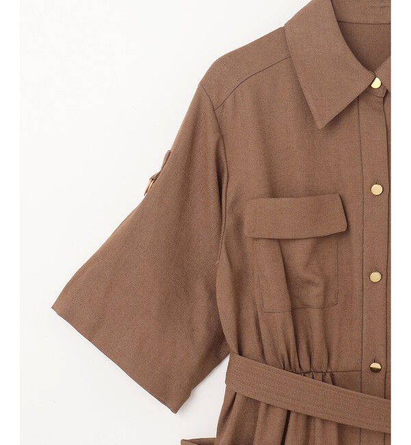 Grace Class「リネンタッチサファリドレス」|ワンピース|