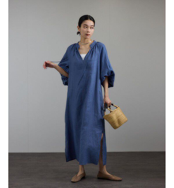 SALON adam et rope'「【WEB限定】ヨーロピアンフラックスリネンワンピース［洗える］」|ワンピース|