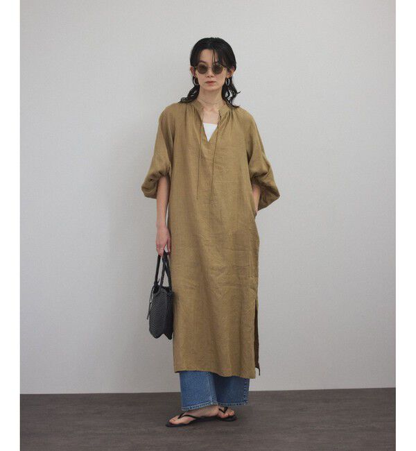 SALON adam et rope'「【WEB限定】ヨーロピアンフラックスリネンワンピース［洗える］」|ワンピース|