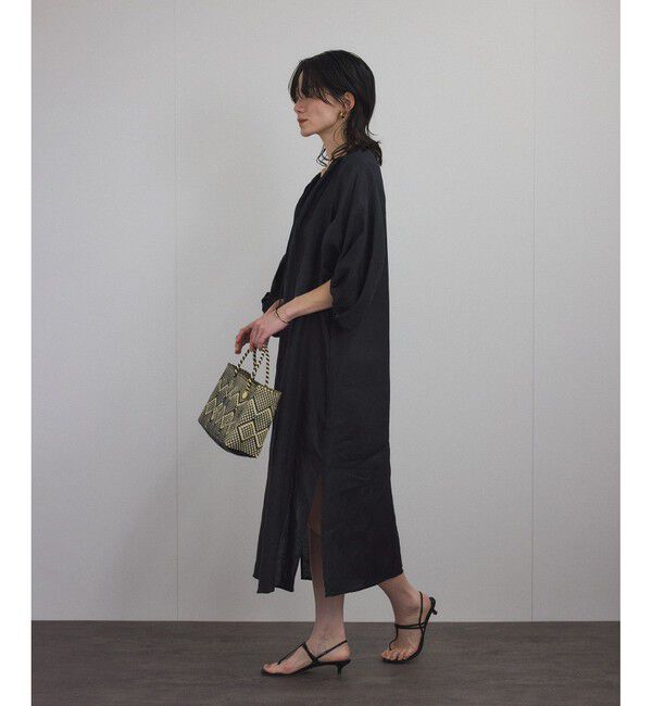 SALON adam et rope'「【WEB限定】ヨーロピアンフラックスリネンワンピース［洗える］」|ワンピース|