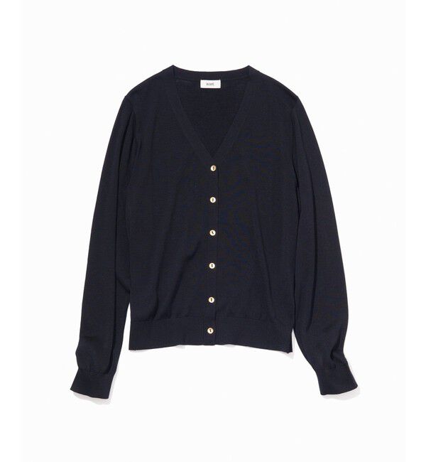 ROPE「【スキンニット】Vネックシルク100％カーディガン」|カーディガン|ブラック(01)