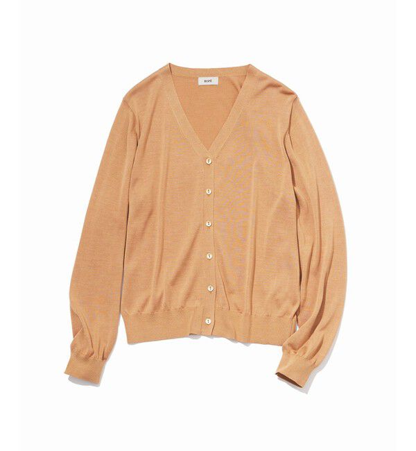 ROPE「【スキンニット】Vネックシルク100％カーディガン」|カーディガン|キャメル(25)